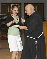 Thespian Inductio: Chrissy (Outstanding Performance in Blithe Spirit) with Br. David