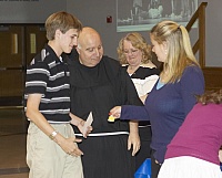 Thespian Induction: Rachael with Br. David, Miss King, and Chelsea